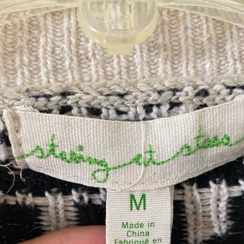 Staring at Stars Cream and Black Geometric Cardigan Medium - Picture 6 of 7